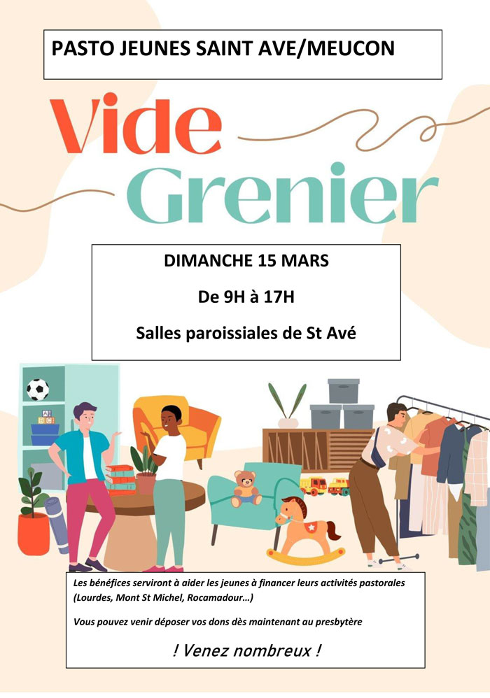 Vide grenier à Saint Avé le 15 mars 2026